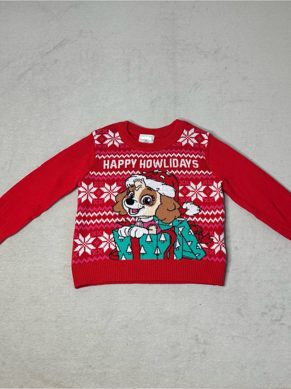Jumping beans Kids Red 'Happy Howlidays' Holiday Sweater Top Paw Patrol Skye